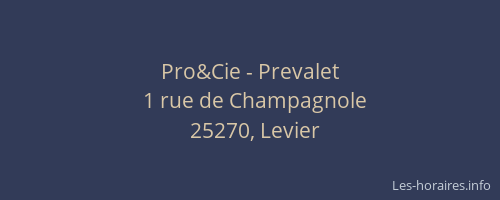 Pro&Cie - Prevalet