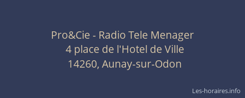 Pro&Cie - Radio Tele Menager