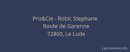 Pro&Cie - Robic Stephane