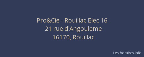 Pro&Cie - Rouillac Elec 16