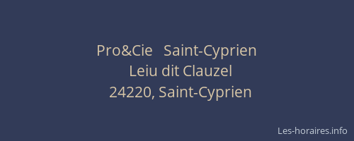 Pro&Cie   Saint-Cyprien