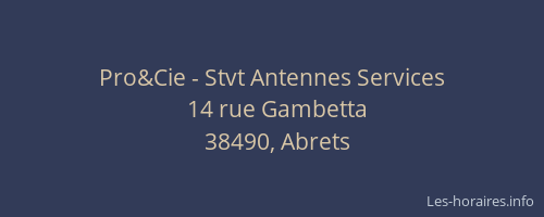 Pro&Cie - Stvt Antennes Services
