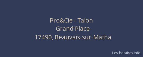 Pro&Cie - Talon