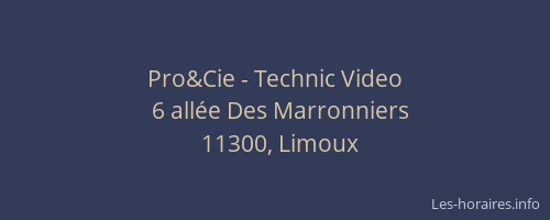 Pro&Cie - Technic Video