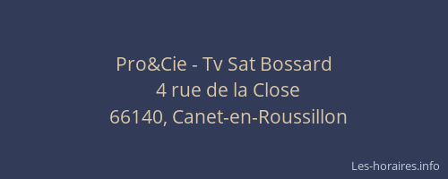 Pro&Cie - Tv Sat Bossard