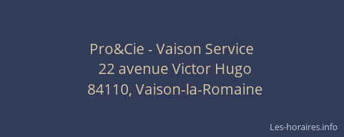Pro&Cie - Vaison Service