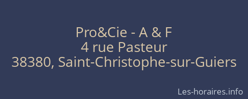 Pro&Cie - A & F