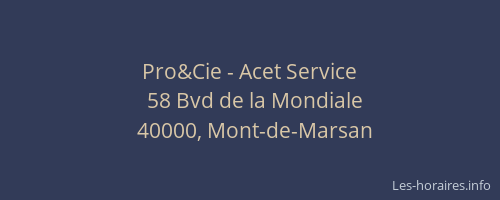 Pro&Cie - Acet Service