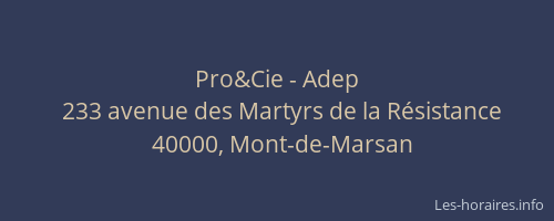 Pro&Cie - Adep