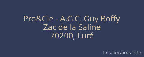 Pro&Cie - A.G.C. Guy Boffy