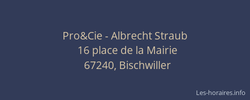 Pro&Cie - Albrecht Straub