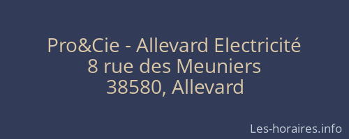 Pro&Cie - Allevard Electricité