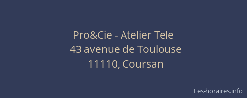 Pro&Cie - Atelier Tele