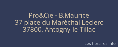 Pro&Cie - B.Maurice