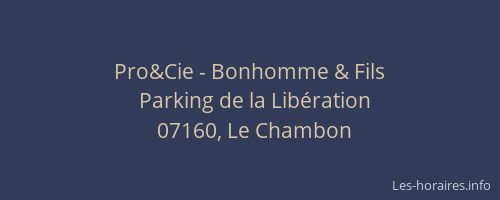 Pro&Cie - Bonhomme & Fils