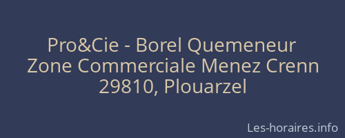 Pro&Cie - Borel Quemeneur