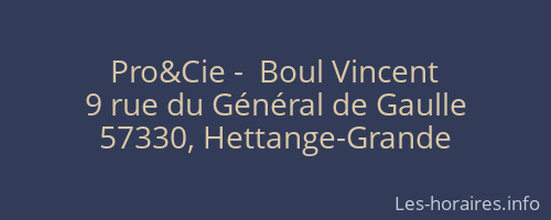 Pro&Cie -  Boul Vincent
