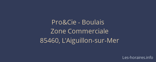 Pro&Cie - Boulais