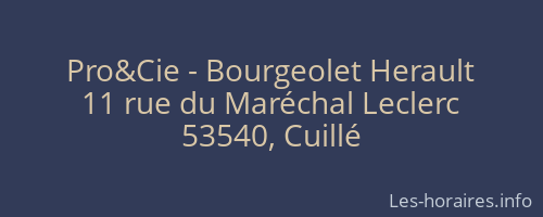 Pro&Cie - Bourgeolet Herault