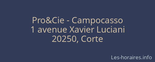 Pro&Cie - Campocasso