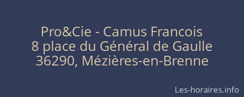 Pro&Cie - Camus Francois