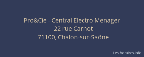 Pro&Cie - Central Electro Menager