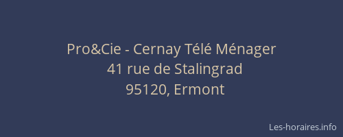 Pro&Cie - Cernay Télé Ménager
