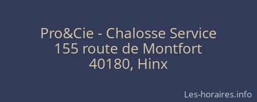 Pro&Cie - Chalosse Service