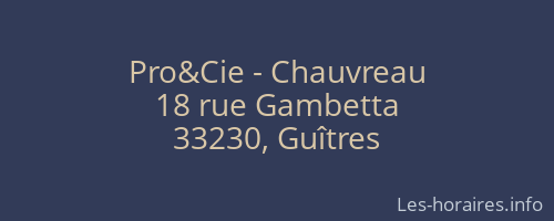 Pro&Cie - Chauvreau