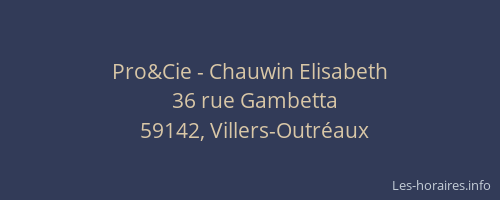 Pro&Cie - Chauwin Elisabeth