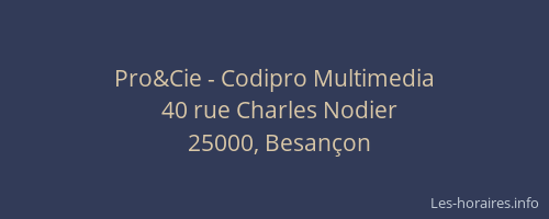 Pro&Cie - Codipro Multimedia