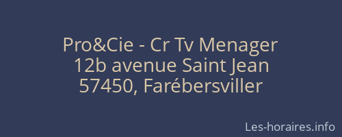 Pro&Cie - Cr Tv Menager