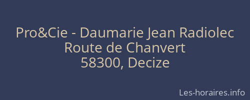 Pro&Cie - Daumarie Jean Radiolec