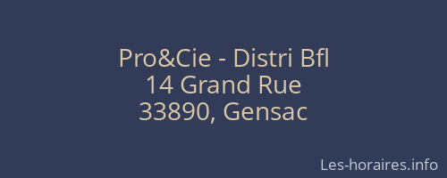 Pro&Cie - Distri Bfl