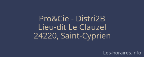 Pro&Cie - Distri2B