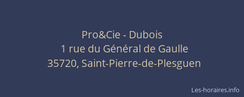 Pro&Cie - Dubois
