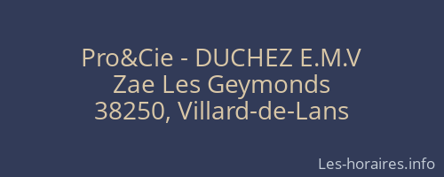 Pro&Cie - DUCHEZ E.M.V