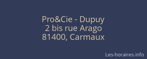 Pro&Cie - Dupuy