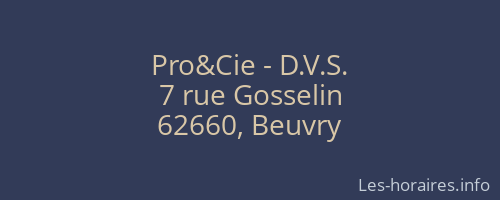 Pro&Cie - D.V.S.