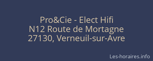 Pro&Cie - Elect Hifi