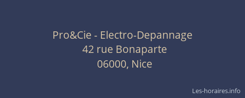 Pro&Cie - Electro-Depannage