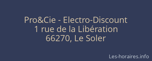 Pro&Cie - Electro-Discount