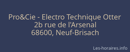 Pro&Cie - Electro Technique Otter
