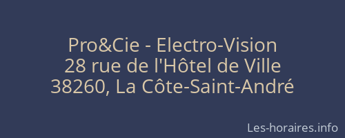 Pro&Cie - Electro-Vision