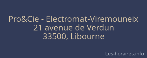 Pro&Cie - Electromat-Viremouneix