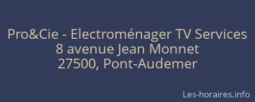 Pro&Cie - Electroménager TV Services