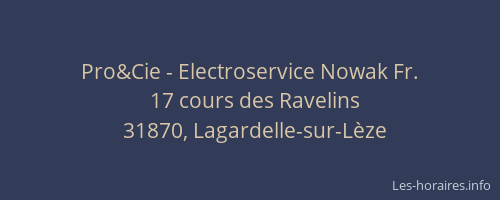Pro&Cie - Electroservice Nowak Fr.