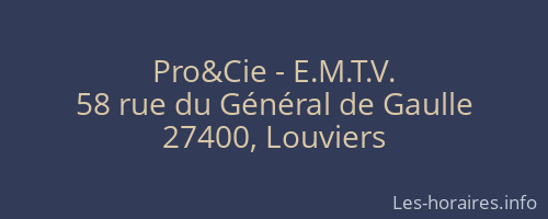 Pro&Cie - E.M.T.V.