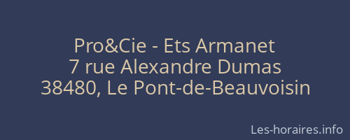 Pro&Cie - Ets Armanet