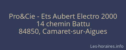 Pro&Cie - Ets Aubert Electro 2000
